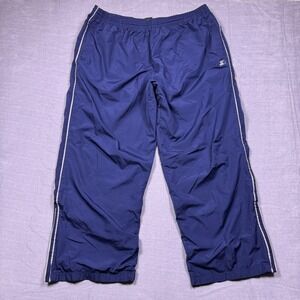 Starter Mens Blue White Striped Waist Band Drawstring Track Pants Size 2XL‎